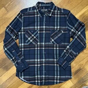 Machine Custom Co. Mens Sz Small Flannel Shirt Button-Up Long-Sleeve Plaid